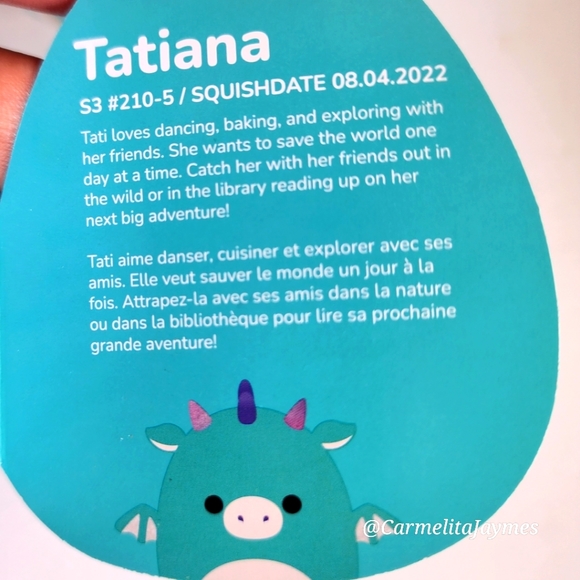 TATIANA 🐉 the Teal Dragon Clip Original Squishmallows by Kelly Toy Clip ☆》NWT《☆ - Picture 4 of 6
